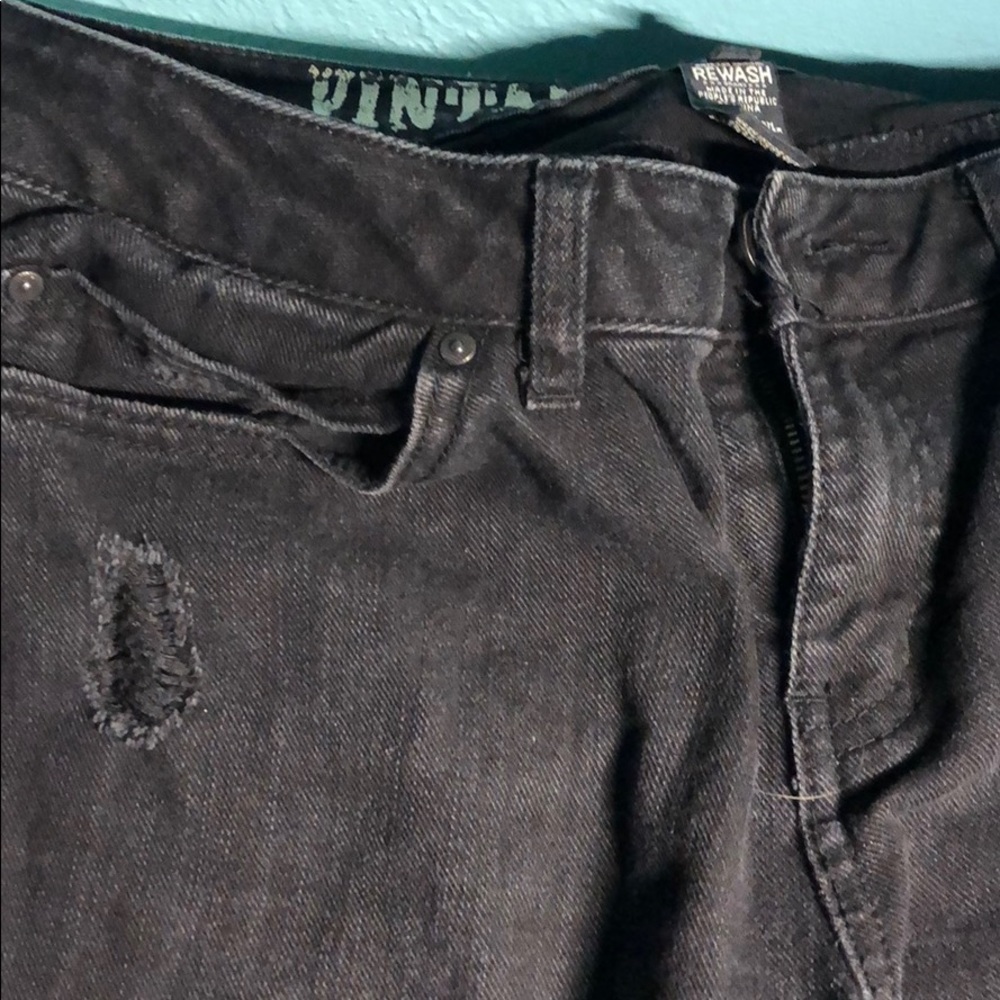 women’s distressed skinny black jeans size 11